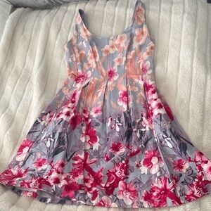 Nine West Floral Midi Dress - Pink and Gray